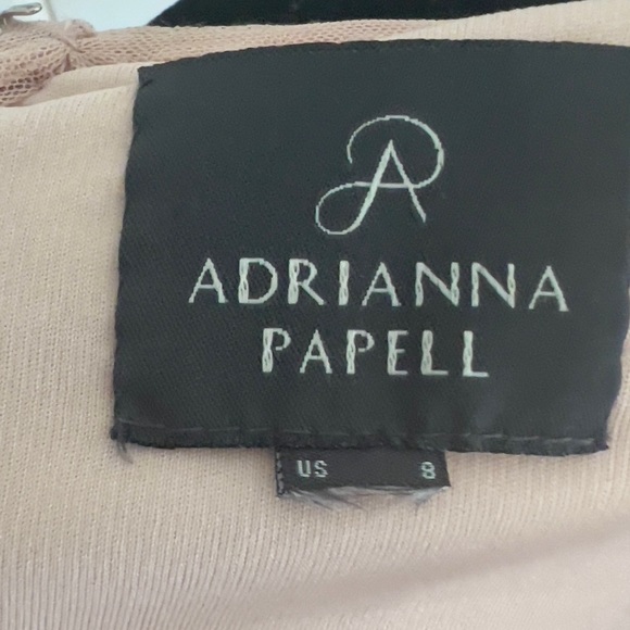 Adrianna Papell signature blouse hand beaded top w/ flutter sleeves sz 8 blush - Picture 2 of 3